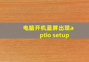 电脑开机蓝屏出现aptio setup